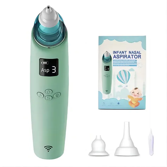 Limpiador nasal eléctrico portátil para bebés, aspirador nasal con música y certificación CE.
