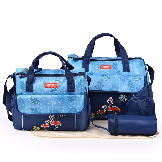 Bolsa cambiadora de pañales con estilo de dibujos animados para mamá, juego de 5 bolsas para bebé, bolsa de pañales de viaje para mamá